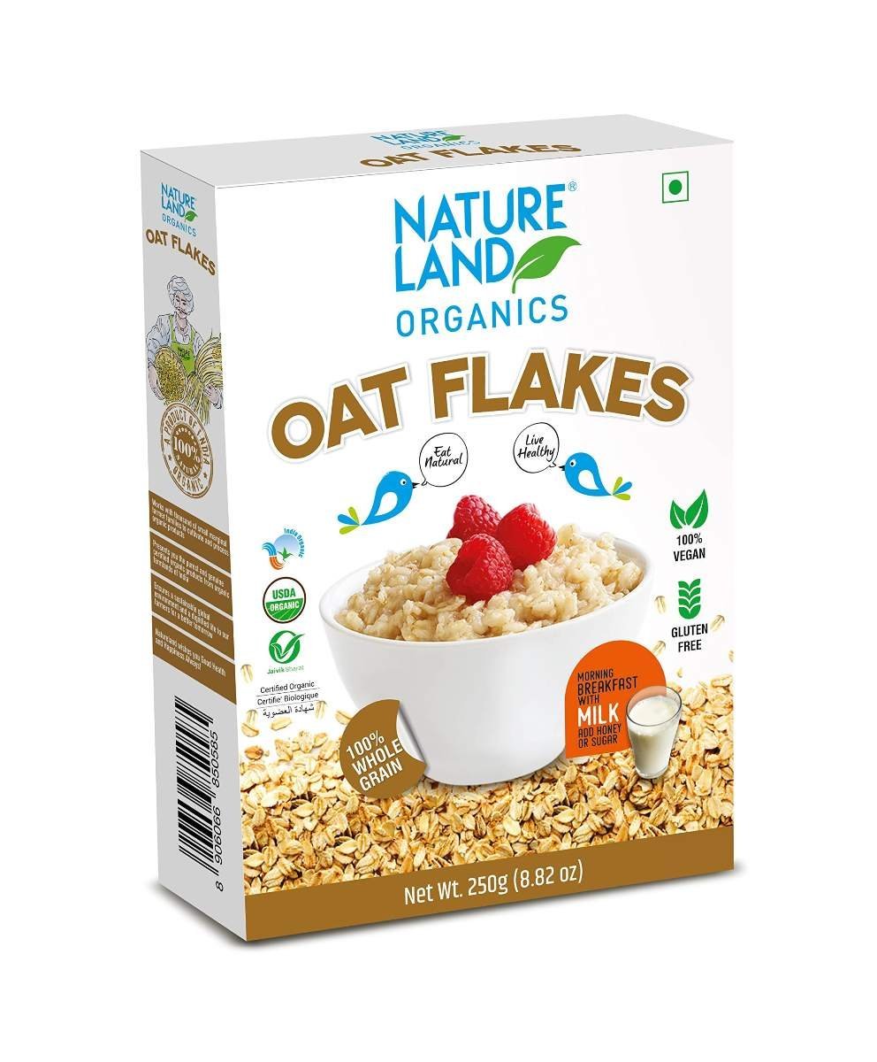 uk81z4iArFlGL-1.jpg Natureland Organics Oat Flakes 250 Gm - Healthy Organic Oats - Fast UK Delivery - Image 1