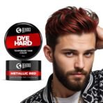 Beardo Dye Hard Temporary Hair Color - Metallic Red, 25g | Temporary 1-Day 1-Wash|DIY Instant Hair Color Makeup for Men| No Bleach | No Ammonia | No Damage - Fast UK Delivery