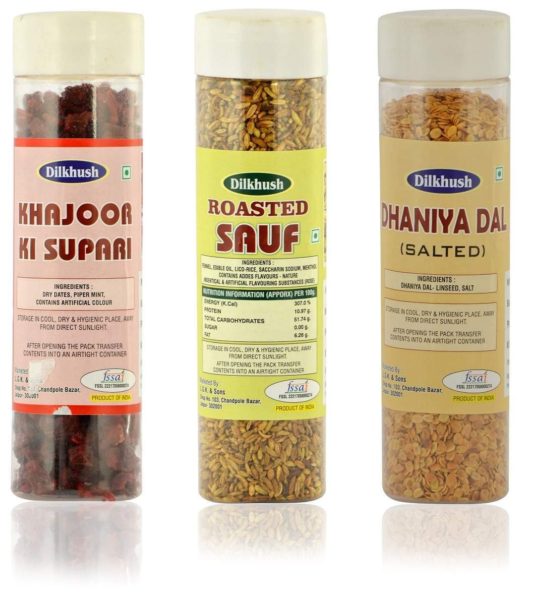 uk91-tY4FRvUL-1-1.jpg Dilkhush Khajoor Ki Supari and Roasted Sauf and Dhaniya Dal, 400 g (Combo of 3) - Fast UK Delivery - Image 1