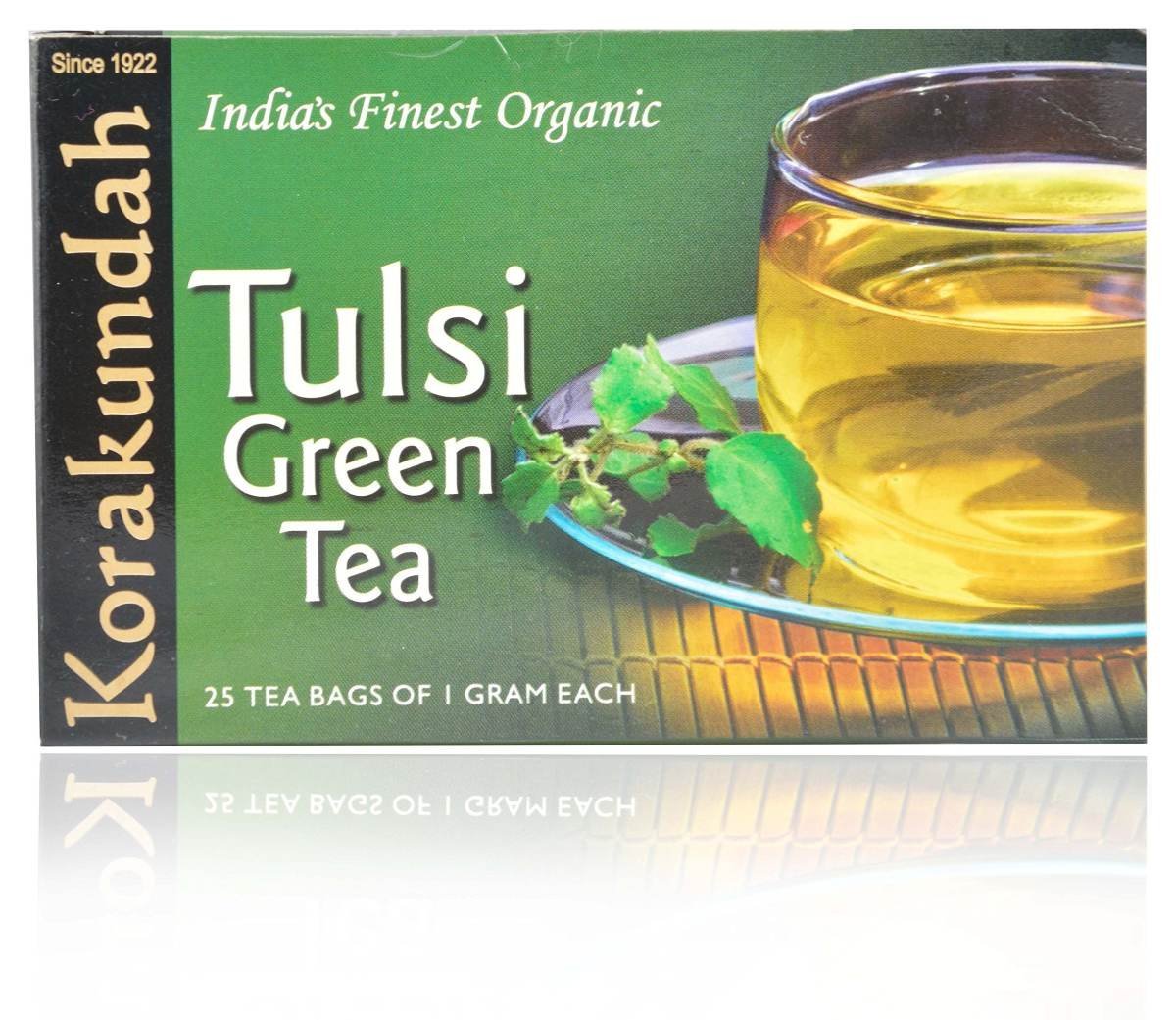 uk9170STwHwwL-1.jpg Korakundah Organic Tulsi Green Tea, 25 Bags -No Milk Tea, Detox, Soothing for Cough and Cold, Rich in Anti-Oxidant, Immunity Booster - Fast UK Delivery - Image 1