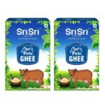 Sri Sri TATTVA shuddhta ka naam Cow Ghee - 1 Liter (Pack of 2) - Pure Cow Ghee for Better Digestion and Immunity - Fast UK Delivery