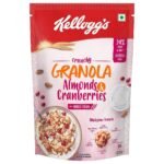 Kellogg's Crunchy Granola Almonds & Cranberries 460g | 24% Fruit & Nut, Baked Multigrain | Whole-grain Oats, Wheat, Corn, Rice and Barley, Source of Fibre | Breakfast Cereal - Fast UK Delivery