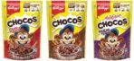 Kellogg's Chocos, With Protein & Fibre Of 1 Roti* In Each Bowl*, 385G Pack & Crunchy Bites, 375G Pack & Chocos Moons & Stars, With Whole Grain, 375G Pack - Fast UK Delivery