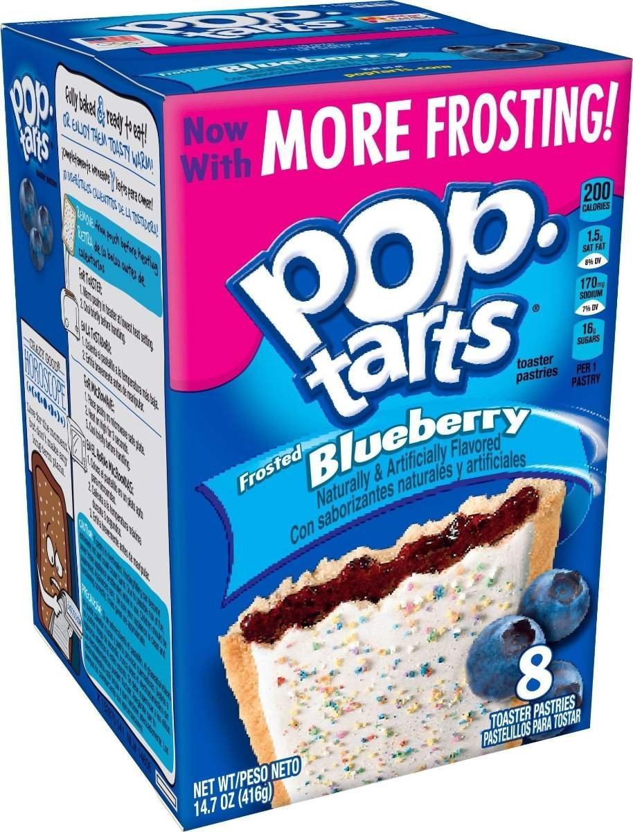 uk91ObJNQAbbL-1-1.jpg Kellogg's Pop Tarts Frosted Blueberry Baked with Real Fruit, 416g - Fast UK Delivery - Image 1