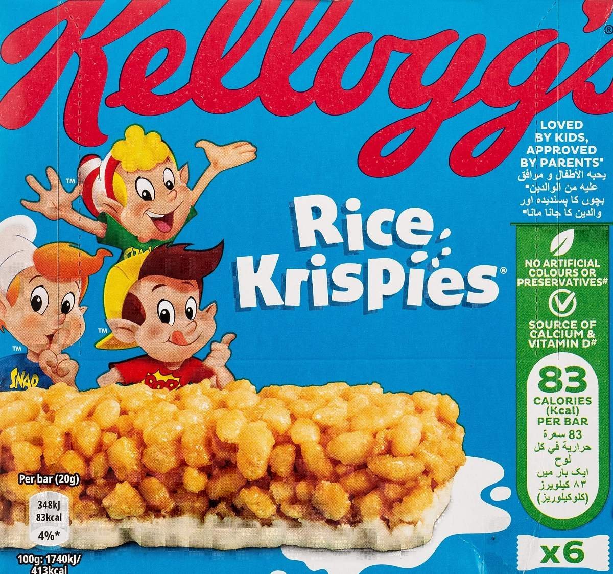 ukA1qN4czt7wL-1-1.jpg Kellogg's Bar Rice Krispies, 120 Gram - Fast UK Delivery - Image 1