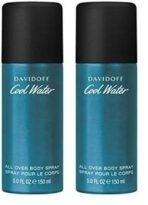 Davidoff Cool Water Body Spray for Men, 150ml (Pack of 2) - Fast UK Delivery