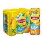 Liptons Ice Tea Peach No Sugar 320ml (Pack of 6 Cans X 320ml Each) Imported. - Fast UK Delivery
