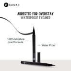 SUGAR Cosmetics Arrested For Overstay 100% Waterproof Eyeliner | Matte Finish - 01 I'll Be Black (Black Eyeliner) - Fast UK Delivery - Image 3
