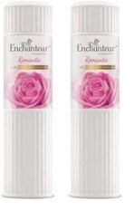 Enchanteur Romantic Perfumed Talcum Powder with Floral French Fragrance for Women| Refreshing & Soothing Talc with Fine Texture| Absorbs Moisture & Prevents Odour| 250g (Pack of 2) - Fast UK Delivery