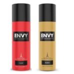 ENVY Fiery Deo - 140ML & Rush Deo Combo -120ML (Combo Pack of 2) | Long Lasting Fragrance For Men - Fast UK Delivery
