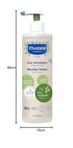 Mustela Organic Micellar Cleansing Water Face & Body 400ml from birth on to entire family - Fast UK Delivery - Image 5
