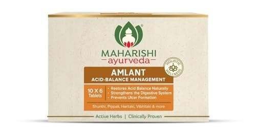 uk31Q6ZyPcKRL-1-1.jpg MAHARISHI AYURVEDA Amlant Acid Balance Management- Pack of 4 x 10 * 6 Tab - Fast UK Delivery - Image 1
