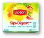 Lipton SipNDigest With Green Tea | Ginger, Tulsi, Rock Salt | 10 Spiced Green Tea Bags Unique - Fast UK Delivery