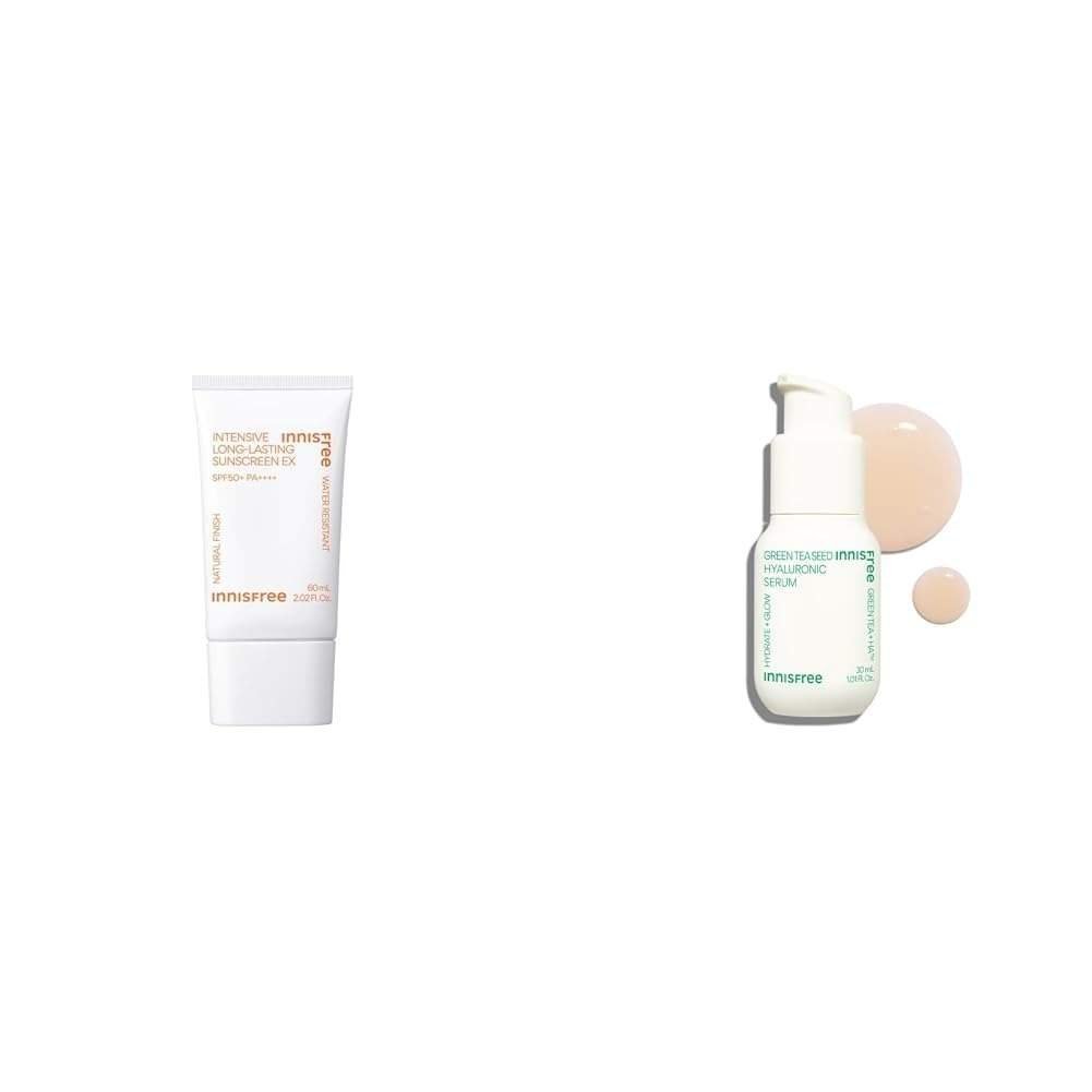 uk31RVBaecLzL-1.jpg Innisfree Intensive Long Lasting Sunscreen 50 ml with SPF 50+ PA++++ for Long Lasting Matte Finish,Innisfree Green Tea Hyaluronic Hydrating Serum 30ml for Glowing & Hydrated Skin with Hyaluronic Aci - Fast UK Delivery - Image 1