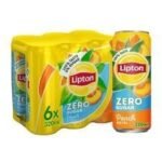 Liptons Ice Tea Peach No Sugar 320ml (Pack of 6 Cans X 320ml Each) Imported. - Fast UK Delivery