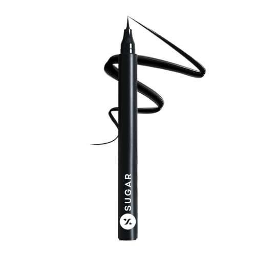 uk31fOYrABAyL-1.jpg SUGAR Cosmetics Wingman Waterproof Matte Finish Microliner | Liquid Eyeliner | Flexi-Tip Applicator | Pen Eyeliner | Lasts Upto 12 Hrs | Smudgeproof & Transferproof | 1.6ml - 01 I'Ll Be Black - Fast UK Delivery - Image 1