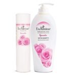 Enchanteur Romantic Perfumed Talc for Women, 250g & Enchanteur Romantic Perfumed Body Lotion, 500ml, with Aloe Vera & Olive Butter for Silky Smooth Skin - Fast UK Delivery - Image 2