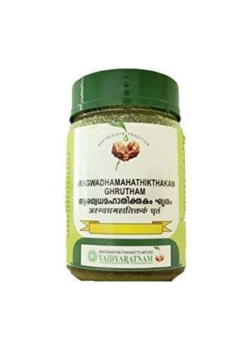 uk31whqCiFpL.jpg VAIDYARATNAM Aragwadhamahathikthakam Ghrutham (150 Gm) - Fast UK Delivery - Image 1
