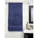 TOWEL-COTTON-PHOWTWDBTO184-7054-NAVY BLUE - Fast UK Delivery