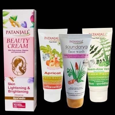 uk400_400_17006522891.jpg Beauty Combo- Saundarya Face wash 60ml+NEEM ALOEVERA WITH CUCUMBER FACE PACK 60gm+APRICOT FACE SCRUB 60gm+Beauty Cream 50 gm - Fast UK Delivery - Image 1