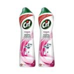 Cif Pink Multi Purpose Surface Cleaner Cream with Floral Fragrance, Removes Grease & Dirt wth Natural Cleaning Particles for Shiny Surface, 2x500ml - Fast UK Delivery - Image 2