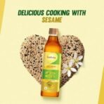 Saffola Cold Pressed Sesame Oil | 100% Cold Pressed Sesame Seed Oil | Helps Lower Cholesterol, Goodness of Omega 6 & Authentic Seed Flavour | 1L Pet Bottle - Fast UK Delivery - Image 5
