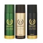 DENVER Hamilton, Prestige and Caliber Deodorant - 200ML Each (Combo Pack of 3) | Long Lasting Deo Body Spray - For Men - Fast UK Delivery - Image 2