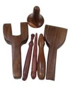 FA INDUSTRIES Wood Therapy Massage Tools Set Massage Kit Therapy Tools for Body Muscle Pain Relief Wooden Body Face Sculpting Tools Wood Roller Massager, Fascia Massage - Set of 6 - Fast UK Delivery