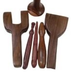 FA INDUSTRIES Wood Therapy Massage Tools Set Massage Kit Therapy Tools for Body Muscle Pain Relief Wooden Body Face Sculpting Tools Wood Roller Massager, Fascia Massage - Set of 6 - Fast UK Delivery