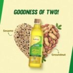 Saffola Cold Pressed Multi-Source Oil | Groundnut Oil & Sesame Seed Oil | Helps Lower Cholesterol, Make Easy-To-Digest Food | 1L Pet Bottle - Fast UK Delivery - Image 5