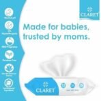 Claret Baby Wet Wipes, 99% Purified Water wipes, Aloe Barbadensis ,Gentle & Soap-Free, Prevents Rashes & Redness, Dermatologically Tested Baby wet wipes, Alcohol-Free wipes for entire body , Pack of 3 (72 Wipes/each) - Fast UK Delivery - Image 4