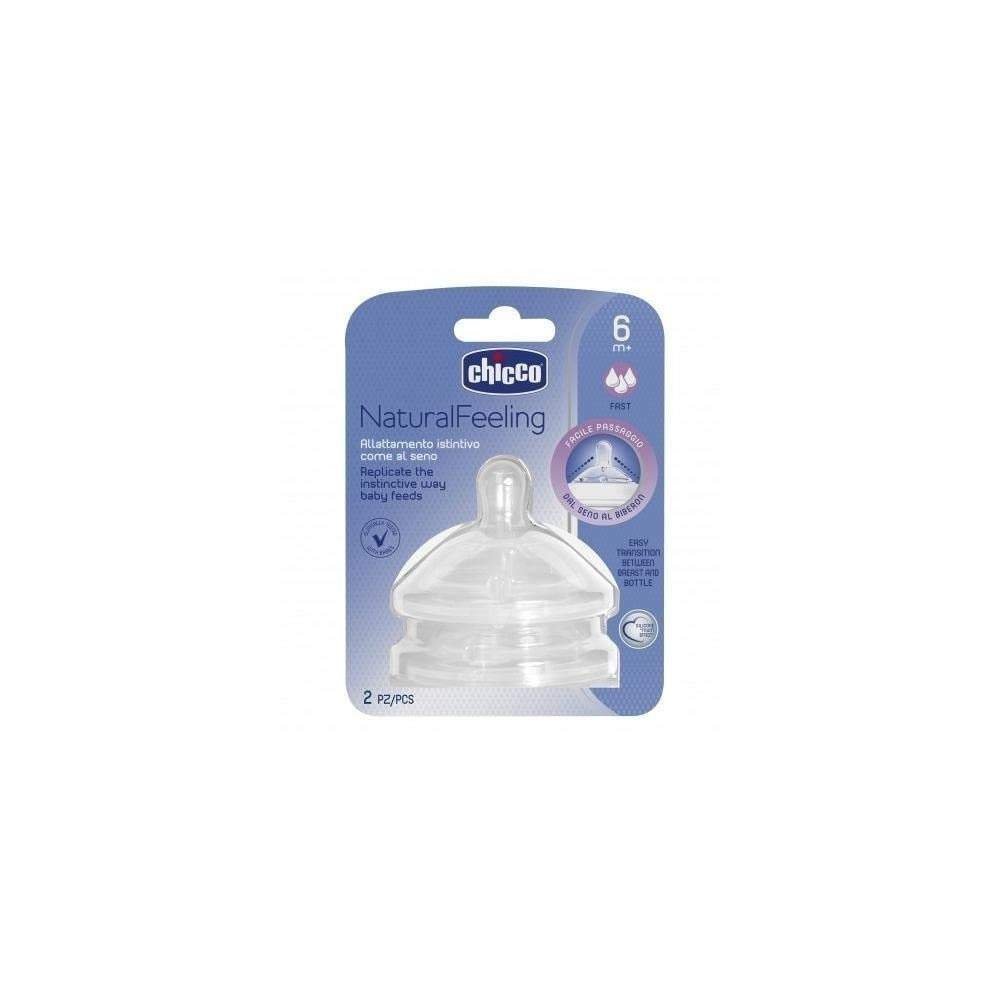 uk4123AEiP57L-1.jpg Chicco Teat Natural Feeling with Anti-Colic Effect, Nipple For Wide Neck Feeding Bottles, Food Flow, For Babies & Toddlers 6m+ (Pack of 2) - Fast UK Delivery - Image 1