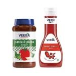 Veeba Pasta-Pizza Sauce,525g & Sweet Chilli Sauce Pet Bottle,350g - Pack of 2 - Fast UK Delivery