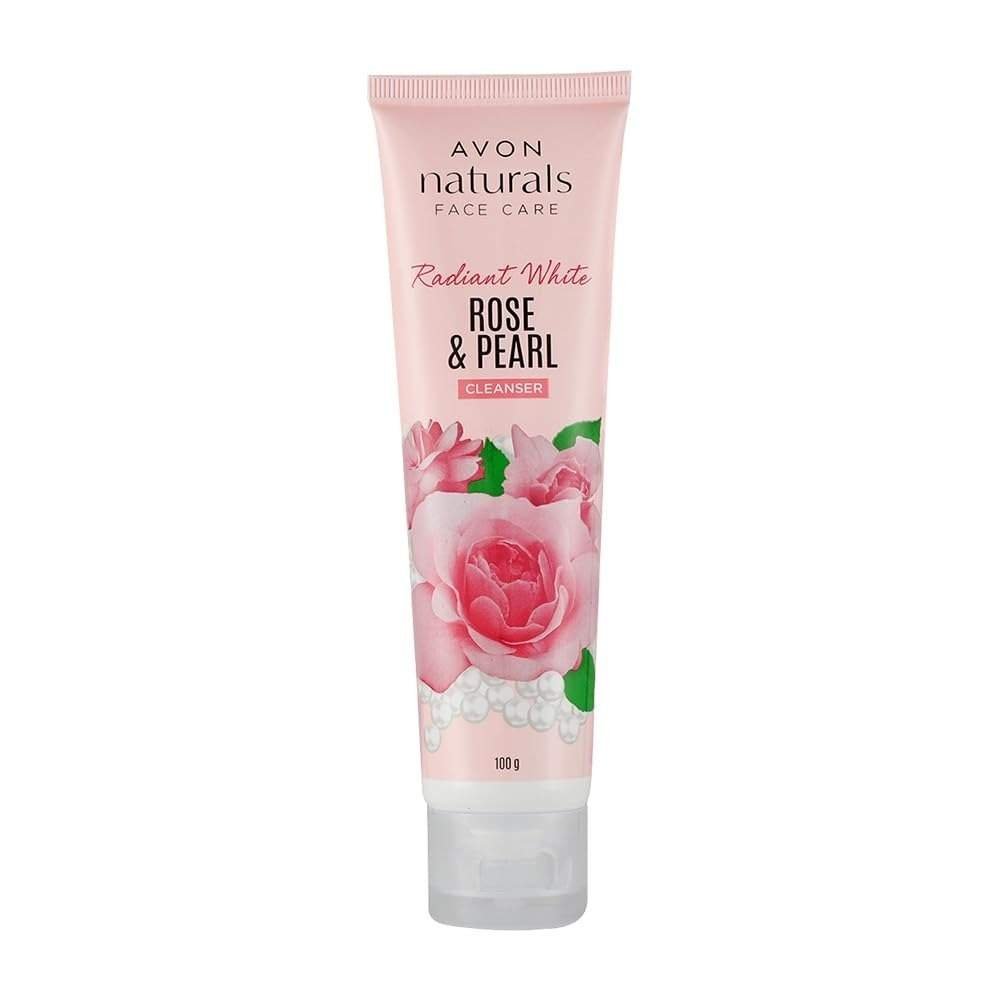 uk412B9vpOVJL-1-1.jpg Avon Naturals Rose & Pearl Cleanser I Microbead Free Cleanser I Lemon Flavoued Cleanser I Foaming Cleanser I 100g - Fast UK Delivery - Image 1