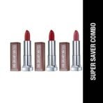 Maybelline New York Color Sensational Creamy Matte, Rich Ruby, Divine Wine and Touch of Spice Lipstick - Fast UK Delivery - Image 3