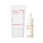 Innisfree Tone Up No Sebum Sunscreen 60ml with SPF 50+ PA++++ & Innisfree Vita C Enzyme Brightening Serum 10ml | Glow and Protect Combo - Fast UK Delivery