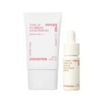 Innisfree Tone Up No Sebum Sunscreen 60ml with SPF 50+ PA++++ & Innisfree Vita C Enzyme Brightening Serum 10ml | Glow and Protect Combo - Fast UK Delivery