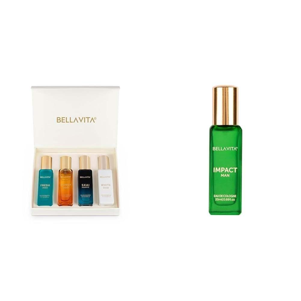 uk413Io-pVUIL-1.jpg Bella Vita Luxury Unisex Liquid Eau De Parfum 4 X 20Ml Impact Man Eau De Cologne Perfume With Mandarin Orange Patchouli Cedar Woody Citrusy Long Lasting Edc Fragrance Scent For Men 20 Ml,Assorted - Fast UK Delivery - Image 1