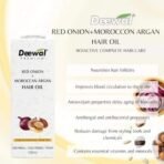 Deewal Red Onion + Moroccan Hair Oil - Strengthening Hair Oil | Natural 100% chemical free| Promotes Hair Growth & Reduces Hair Fall | 100ml - Fast UK Delivery - Image 3