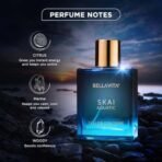 Bella Vita Luxury Skai Aquatic Unisex Eau De Cologne Liquid With Bergamot, Lavender & Patchouli|Premium, Long Lasting Woody Fragrance For Men & Women, 100 Ml - Fast UK Delivery - Image 4