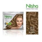 Nisha Cream Hair Color Rich Bright Long Lasting Hair Colouring For Ultra Soft Deep Shine 100% Grey Coverage Conditioning With Natural Herbs Light Blonde (Pack of 6) - Fast UK Delivery - Image 3