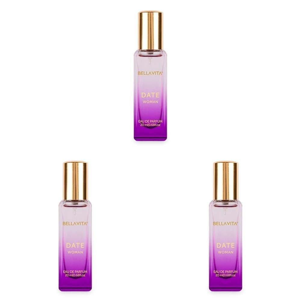 uk414YYgAbn6L-1.jpg Bella Vita Luxury Date Woman Eau De Parfum Liquid Perfume With Pink Pepper, Jasmine & Vanilla|Premium, Long Lasting Floral & Fruity Fragrance For Women, 20Ml (Pack Of 3) - Fast UK Delivery - Image 1