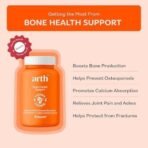Arth Bone Health Support | Calcium Tablets for Women with Coral Calcium (1000mg) + Vitamin D (600 IU) | Helps Bone Health & Joint Support | 30-Day Supplement | 60 Veg Supplements - Fast UK Delivery - Image 3