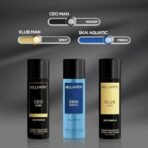 Bella Vita Luxury Unisex Body Parfum Deo Spray Gift Set,Pack Of 3 X 150 Ml, No Gas Long Lasting Premium Fragrance Deodorant|Ceo Men|Skai Aquatic|Klub Men|With Tonka, Bergamot & Vanilla - Fast UK Delivery - Image 3