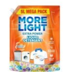 More Light Extra Power Liquid Detergent 5 Litre Pouch with Enzymatic Action Removes Tough Stain | Laundry Liquid Detergent with Refreshing Fragrance for Bucket Wash, Top Load & Front Load Machines - Fast UK Delivery - Image 2