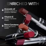RENEE Matte Lock Lipstick - Soul, Moisturizing, Long Lasting & Weightless Formula, Intense Color Pay Off with Ultra-Matte Finish, Enriched with Avocado oil, Vitamin E, D & Beta-Carotene, 3.5 Gm - Fast UK Delivery - Image 5