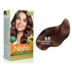 Nisha Cream Hair Colour 3.5 CHOCOLATE BROWN (60gm + 60ml + 18ml Nisha Conditioner with Natural Herbs 100% Grey Hair Coverage) Pack of 2 - Fast UK Delivery - Image 4