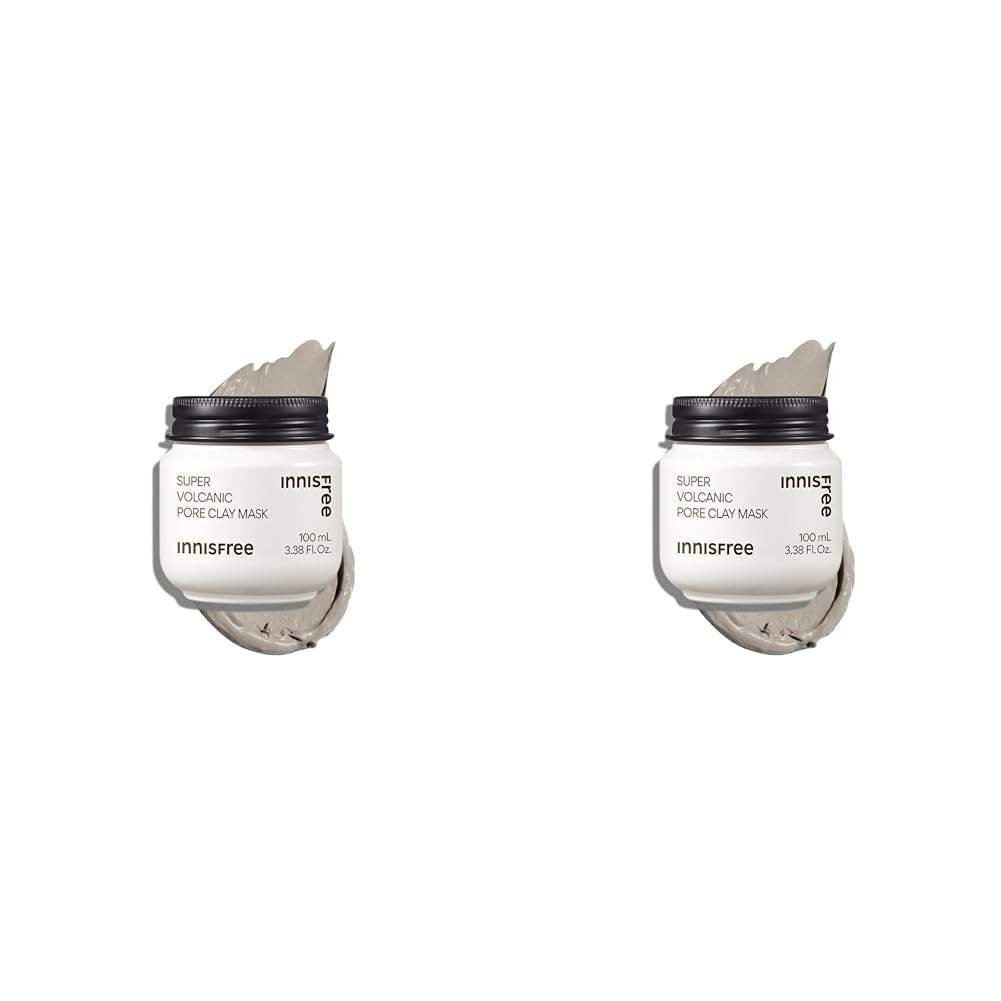 uk416bPiuxIL-1.jpg Innisfree Super Volcanic Pore Clay Mask 2X 100ml |With Triple exfoliation with Volcanic Clusters & AHA | All-in-one pore care mask | Oily & Combination Skin Type (Pack of 2) - Fast UK Delivery - Image 1