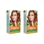 Nisha Cream Hair Colour 4.3 GOLDEN BROWN (60gm + 60ml + 18ml Nisha Conditioner with Natural Herbs 100% Grey Hair Coverage Suitable for Hair Highlights) Pack of 2 - Fast UK Delivery - Image 2