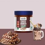 VEEBA Choco Peanut Spread Crunchy | High Protein | Naturally Gluten Free | Trans Fat Free | Vegan | No Added Preservatives | No Added Colour & Flavour | Non GMO | 340g |with Fine Cocoa - Fast UK Delivery - Image 7